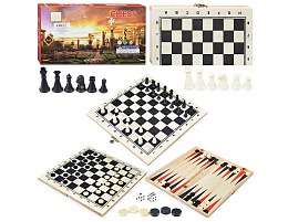 Шахматы 3в1 00-3177 нарды, шашки