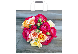 Пакет петля с пласт.ручкой 38*34 Волшебный букет