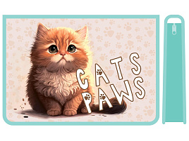 Папка для труда А4 ПТР-22 Рыжий пушистик молния сверху