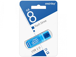 Флеш-драйв Smart Buy 8Gb SB8GBGS-B Glossy series Blue голубой 1190