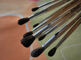 Кисть Белка №9 живописная круглая д/работы с акварелью,темперой,гуашью