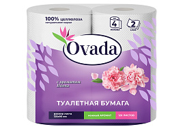 Туалетная бумага Ovada 4шт.2-х сл. Пион