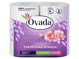 Туалетная бумага Ovada 4шт.2-х сл. Пион