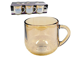 Набор кружек стекло 6шт 2007/05/7147 Золотистый мед 300мл