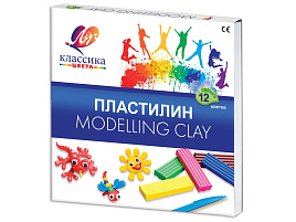 Пластилин 12цв. Классика 7с331-08 240гр. со стеком