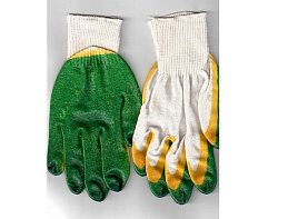 Перчатки х/б ОБЛИВНЫЕ двойное.покрытие 513 Супер Люкс