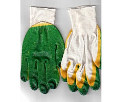 Перчатки х/б ОБЛИВНЫЕ двойное.покрытие 513 Супер Люкс