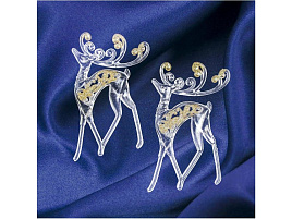 Подвеска пластик Олень с блеском набор 2шт 1400051