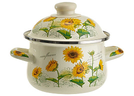 Кастрюля эмаль 3,6л ЕМ-1511 Подсолнухи