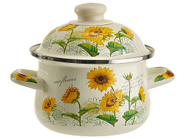 Кастрюля эмаль 3,6л ЕМ-1511 Подсолнухи