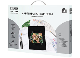 Набор для раскрашивания по номерам ТРИ СОВЫ КХп_48139 на черном холсте "Будь счастлив", 30*40, c акриловыми красками и кистями