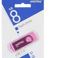 Флеш-драйв Smart Buy 8Gb SB008GB2TWP Twist Pink розовый 4154