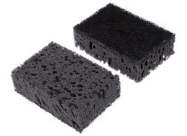 Губка для посуды ГХ063 Бытовая-с чист.слоем 10шт All in Black черная Крупнопористая