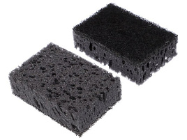 Губка для посуды ГХ063 Бытовая-с чист.слоем 10шт All in Black черная Крупнопористая