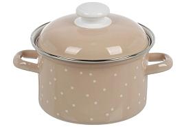 Кастрюля эмаль 2л С-1610АП2/8Крр white dots