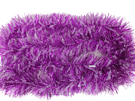 Мишура №9/H14 Малиновая+Белая широкая