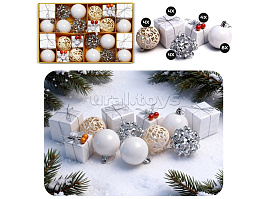 Набор новогодних украшений S2534 Морозные мотивы 24шт
