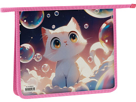 Папка для тетрадей А5 ArtSpace ПТ-715Л0001 "Soap bubbles", пластик, на молнии