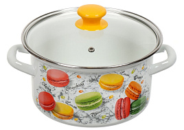 Кастрюля эмаль 3л 42304-122/4.02/1868 белая Цветное печенье Керчь