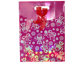 Упаковочная сумочка 24*32 6327 Цветочный орнамент Крафт