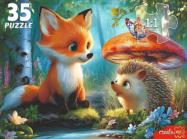 Пазл 35эл. Лиса и ежик Ф35-3424