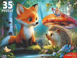 Пазл 35эл. Лиса и ежик Ф35-3424