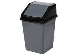 Контейнер для мусора 16л серо-черный 941618