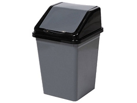Контейнер для мусора 16л серо-черный 941618