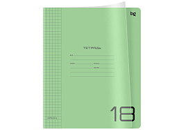 Тетрадь 18л. клетка  Т5ск18_пл 08932 "UniTone. Green", пластиковая прозрачная обложка