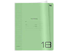 Тетрадь 18л. клетка  Т5ск18_пл 08932 "UniTone. Green", пластиковая прозрачная обложка