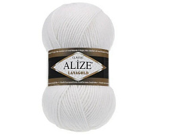 Пряжа Alize Белый (5) 240м 140гр 51%акрил 49%шерсть Турция
