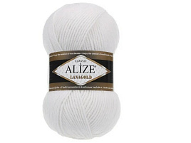 Пряжа Alize Белый (5) 240м 140гр 51%акрил 49%шерсть Турция