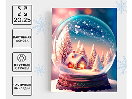 Алмазная мозаика 20*25 9614116 Снежный шар