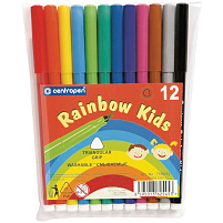 Фломастеры 12цв. Centropen 7550/12 "Rainbow Kids", трехгранные, смываемые, ПВХ