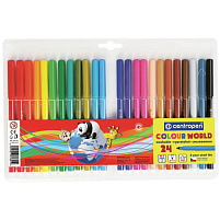 Фломастеры 24цв. Centropen 7550/24/2484 "Colour World" трехгранные, блистер, европодвес