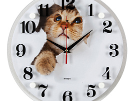 Часы настенные "21 Век" 3030-1108 Кот в бумаге
