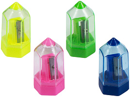 Точилка ArtSpace SH_19198 "Карандаш", 1 отверстие, контейнер, ассорти