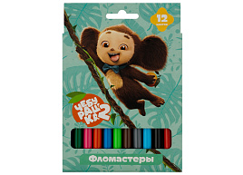 Фломастеры 12цв. "Чебурашка-2" WP_67524 смываемые, картон, европодвес