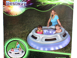 Надувной бассейн 51133 Летающая тарелка с подсветкой 147*43см 258л от 3лет