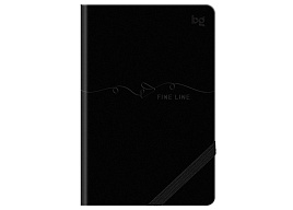 Записная книжка 80л. BG NB7h 93491 "Тонкая грань", B7, кожзам, фактурное тиснение, с резинкой, черный