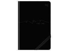 Записная книжка 80л. BG NB7h 93491 "Тонкая грань", B7, кожзам, фактурное тиснение, с резинкой, черный