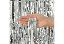 Фотозона Занавес Дождик 6014404 серебро металлик