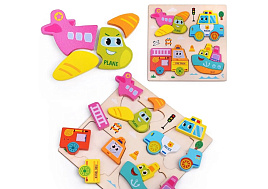 Логическая игрушка D2164 Транспорт пазл вкладыш