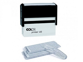 Самонаб. штамп 7-стр. Colop Printer 45N SET- F с / 1525197 б/рамки, 5стр. с рамкой, 2 кассы, пластик, 25*82мм