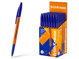 Ручка Erich Krause 63089 Slender Stick Orange 0.7, Super Glide Technology, цвет чернил синий