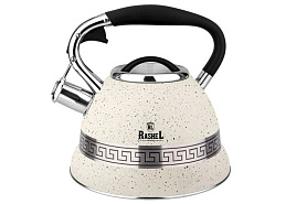 Чайник нержавейка 3л М-7921 Rashel со свистком кремовый