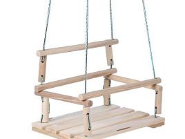 Качели детские 1456391 подвесные деревянные