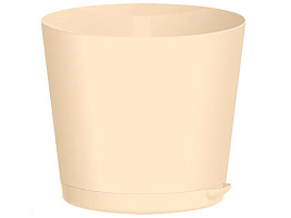 Кашпо цветочное 0,75л Oregano 2225/6928 светло-бежевое с поддоном