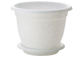Кашпо цветочное 2,1л Борнео 42019 мрамор с поддоном