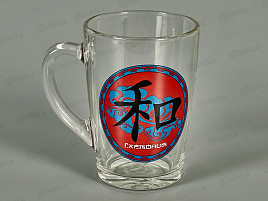 Кружка стекло 300мл 334-Д Иероглифы